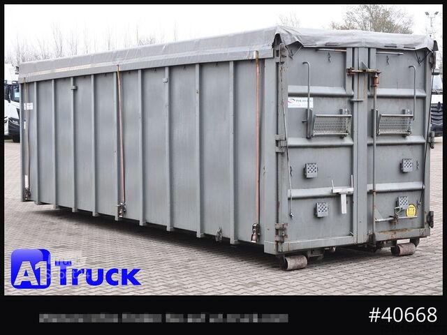 Afzetcontainer POL OSTEG Abrollcontainer 47,5m³, Mulde, Dachplane, Portaltür