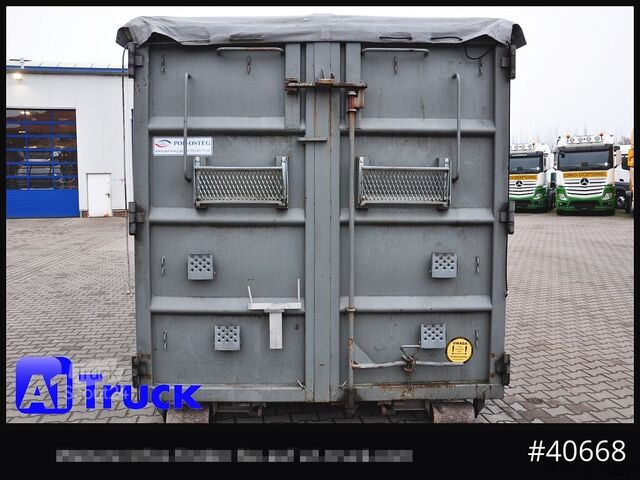 Afzetcontainer POL OSTEG Abrollcontainer 47,5m³, Mulde, Dachplane, Portaltür
