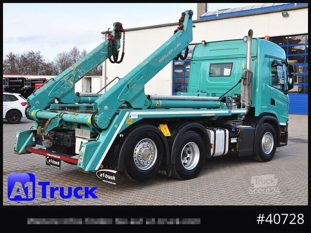Skip truck SCANIA G410 Meiller AK 16 Funk Lenkachse
