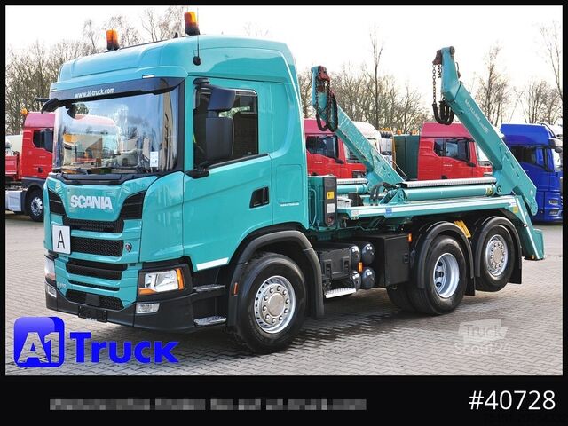 Skip truck SCANIA G410 Meiller AK 16 Funk Lenkachse
