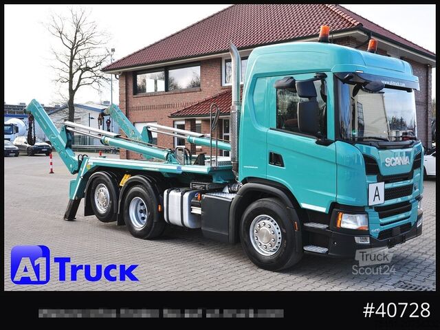 Skip truck SCANIA G410 Meiller AK 16 Funk Lenkachse