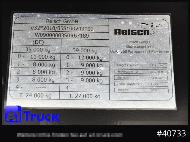 Naczepa wywrotka REISCH RHKS, Alu 57m³, Kombitüren, Lift LED