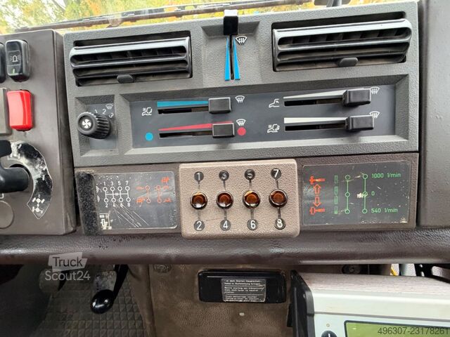 Üç taraflı damperli kamyon MERCEDES-BENZ Unimog U2400 437 Kipper verdichtereinheit