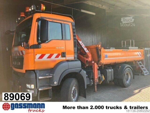 Tovornjak prekucnik MAN TGS 18.320 4x4 BL, Winterdienstausstattung, Kran