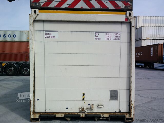 Utskiftbar påbygg med boksstruktur Wechselbrücke Container auf Stelzen BDF 7,45m Rolltor Rolltor SOFORT VERFÜGBAR