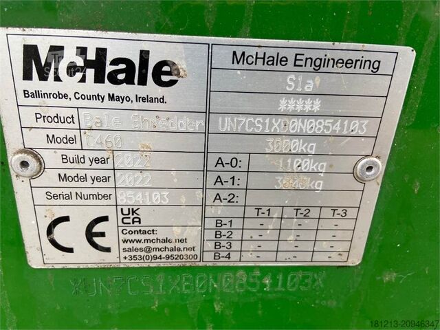 Landbruksmaskin  McHale Silgaeverteiler und Strohhäcksler "C 460"