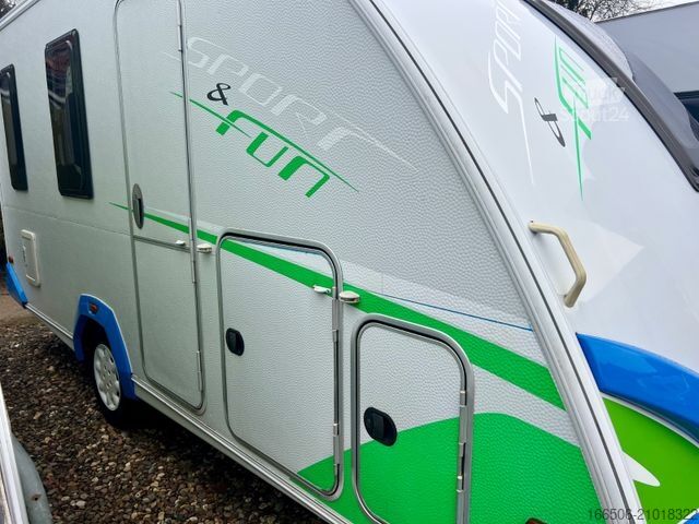 Przyczepa kempingowa KNAUS Sport + Fun 480 QL Motorradtransport Bett Vorzel