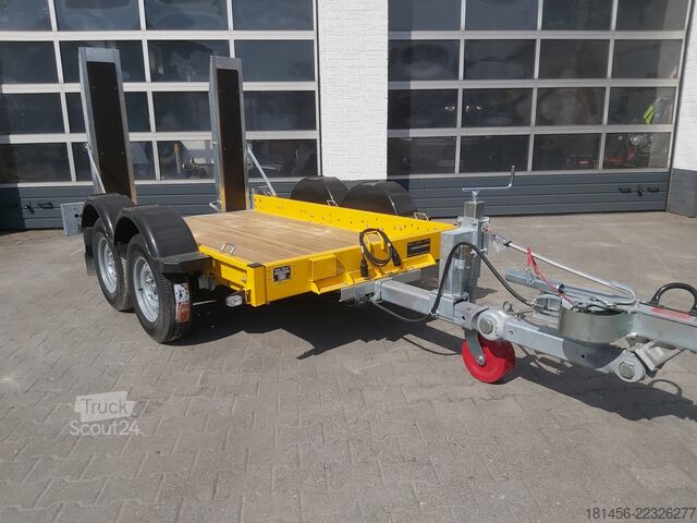 Remorcă pentru mașini de construcții trailershop Baumaschinen Bagger Anhänger mit höhenverstellbarer Deichsel Nutzlast 1850kg
