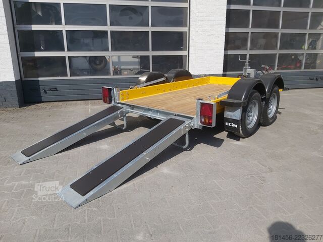 Remorcă pentru mașini de construcții trailershop Baumaschinen Bagger Anhänger mit höhenverstellbarer Deichsel Nutzlast 1850kg