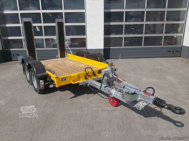 Remorcă pentru mașini de construcții trailershop Baumaschinen Bagger Anhänger mit höhenverstellbarer Deichsel Nutzlast 1850kg