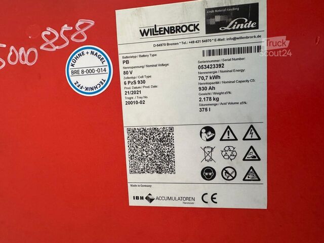 Batterie de chariot élévateur IBH Linde 80 V Forklift Battery [ID: 1056]