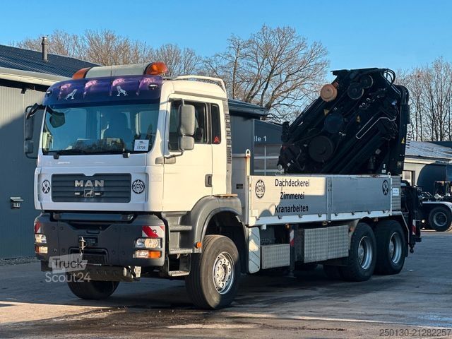 Camion plateau MAN TGA 33.463 6x4 BL HIAB XS600-E6 JIP Winde Funk