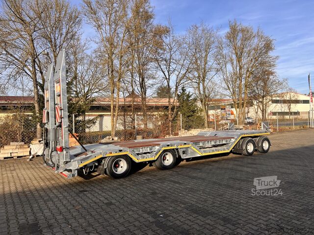 Tieflader Anhänger Möslein T 4 VB H1 R  neuer 4 Achs Tieflader + Radmulden