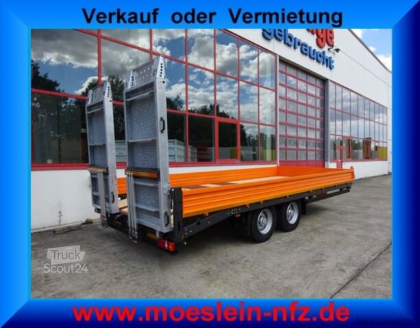 Nízkoložný přívěs Möslein TTT 11-6,2 BR Orange  Tandemtieflader mit breiten RampenNeufahrzeug