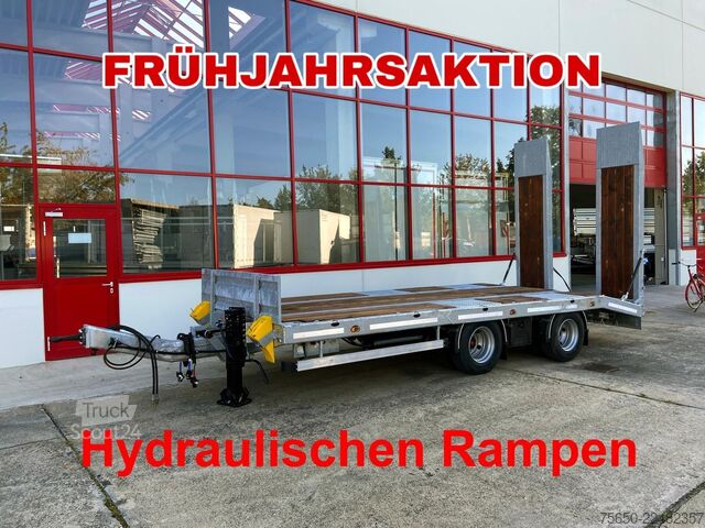 Lågbyggd trailer Möslein TT21-6,5 hydr  21 t Tandemtieflader, hydr. Rampen, NEU