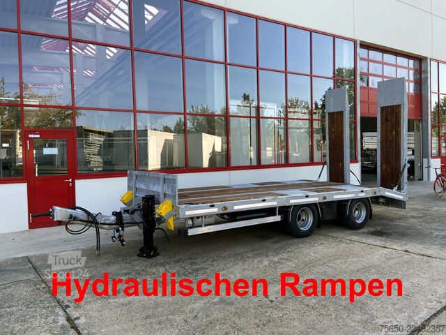 Lågbyggd trailer Möslein TT21-6,5 hydr  21 t Tandemtieflader, hydr. Rampen, NEU