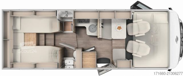 Entegre karavan CARADO pro+ I 447 Dachklimaanlage /Automatik/180PS/Navi