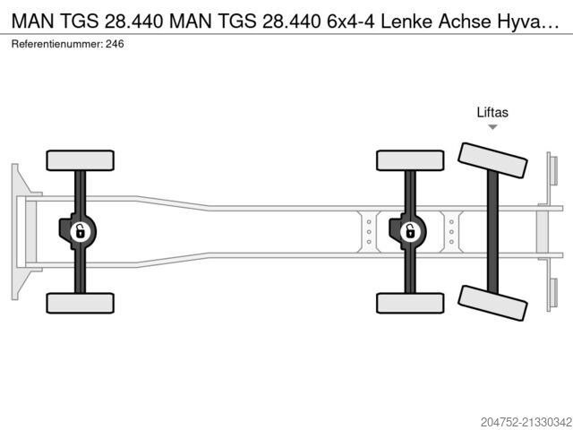 Система крюкових кронштейнів MAN TGS 28.440 MAN TGS 28.440 6x4-4 Lenke Achse Hyv...