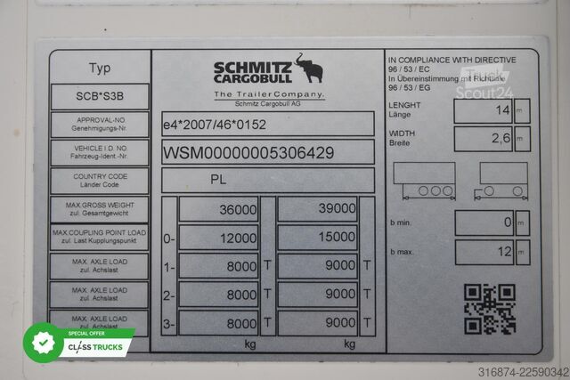 хладилен полуремарке SCHMITZ CARGOBULL SKO FP 60 Carrier Vector 1550