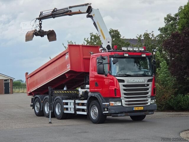 Kipper mit Kran Scania G 400 B 8X4*4 TRIPLE!! KRAAN/KIPPER!!  NL TRUCK!