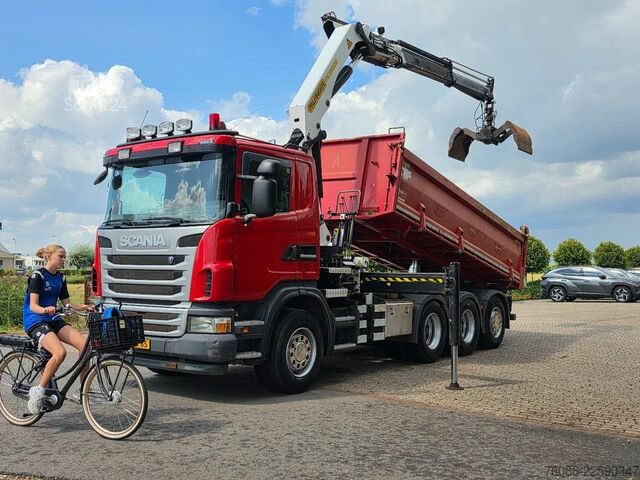 Kipper mit Kran Scania G 400 B 8X4*4 TRIPLE!! KRAAN/KIPPER!!  NL TRUCK!