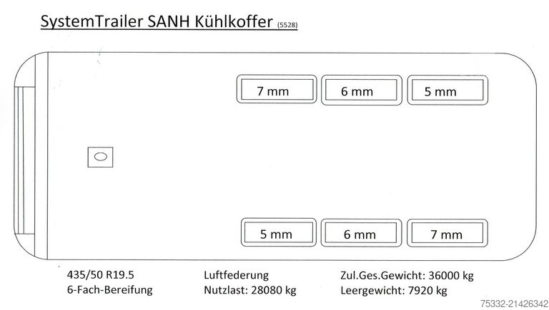 Hladilna polprikolica System Trailer 3 achs Mega Tiefkühl 2,9 m hoch