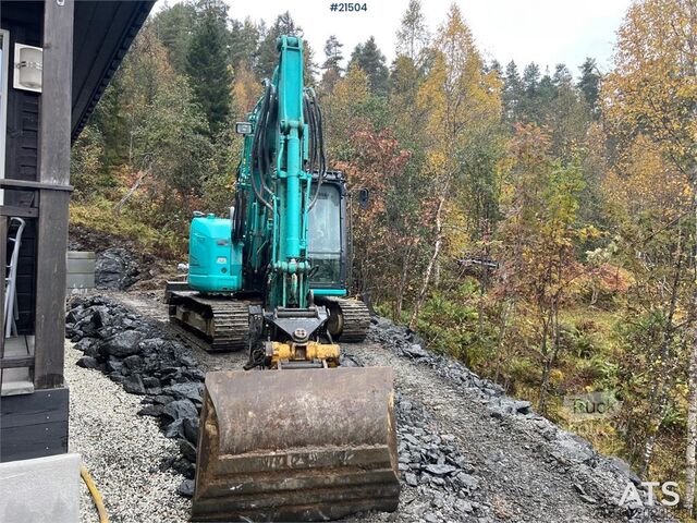 Pelle sur chenilles Kobelco Sk75SR-3E excavator w/ sanding bucket, rototilt an
