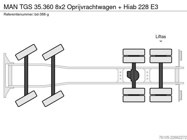 شاحنة نقل سيارات مغلقة MAN TGS 35.360 8x2 Oprijvrachtwagen + Hiab 228 E3