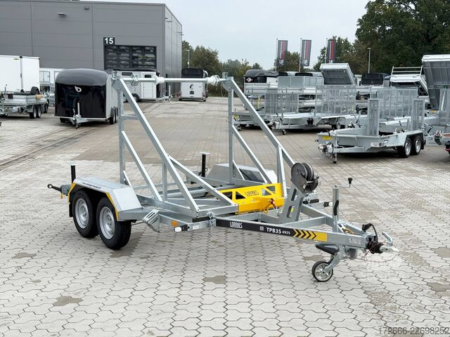 Remolque porta-bobinas de cable Lorries TPB35-4925 | HANDSEILWINDE 280X165CM 3500KG KABELTROMMELANHÄNGER
