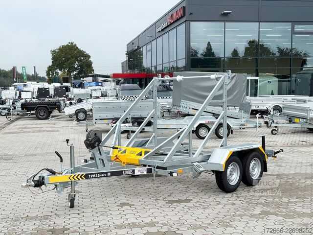Remolque porta-bobinas de cable Lorries TPB35-4925 | HANDSEILWINDE 280X165CM 3500KG KABELTROMMELANHÄNGER