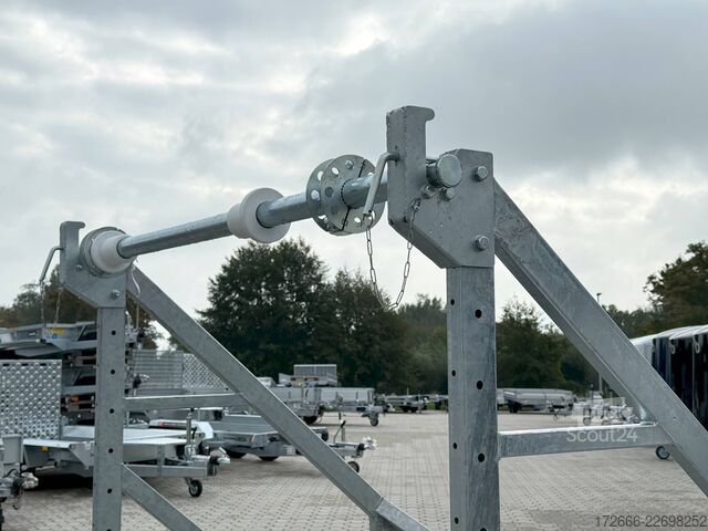 Remolque porta-bobinas de cable Lorries TPB35-4925 | HANDSEILWINDE 280X165CM 3500KG KABELTROMMELANHÄNGER