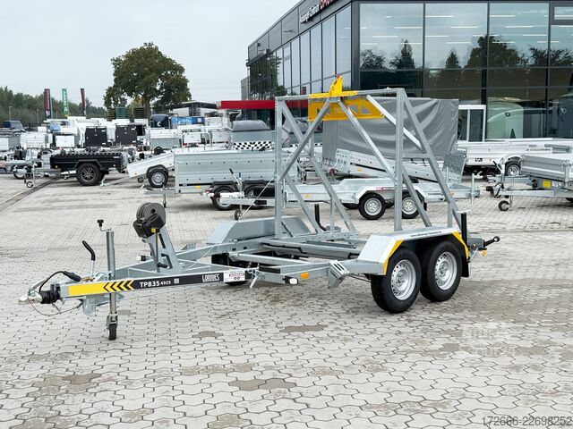 Remolque porta-bobinas de cable Lorries TPB35-4925 | HANDSEILWINDE 280X165CM 3500KG KABELTROMMELANHÄNGER
