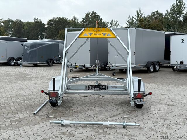 Remolque porta-bobinas de cable Lorries TPB35-4925 | HANDSEILWINDE 280X165CM 3500KG KABELTROMMELANHÄNGER