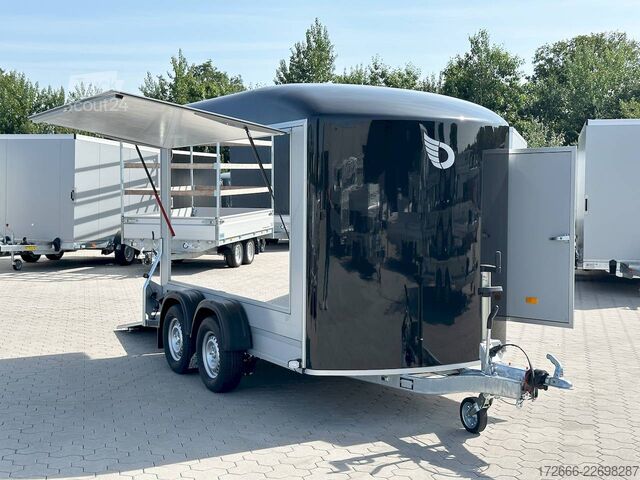 Remorque à caisse Debon CHEVAL LIBERTE DEBON C500 WABENKERN ROADSTER SCHWARZ +SEITENKLAPPE +SEITENTÜR