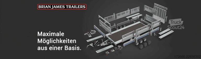 Hochlader Brian James Trailers CONNECT 476-5522-35-3-12 | TRIDEM 550X229CM 3500KG HOCHLADER | SCHWARZ