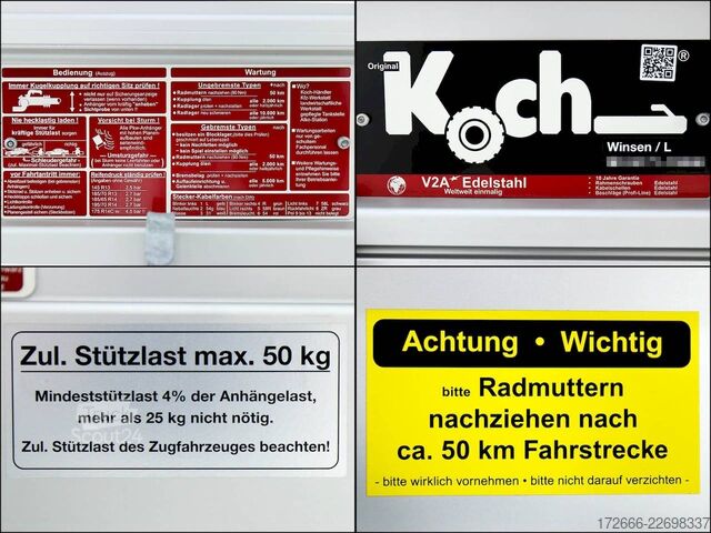 Deckelanhänger Koch-Anhänger U4 250X125X80CM 750KG | 2XBWE | DECKELANHÄNGER