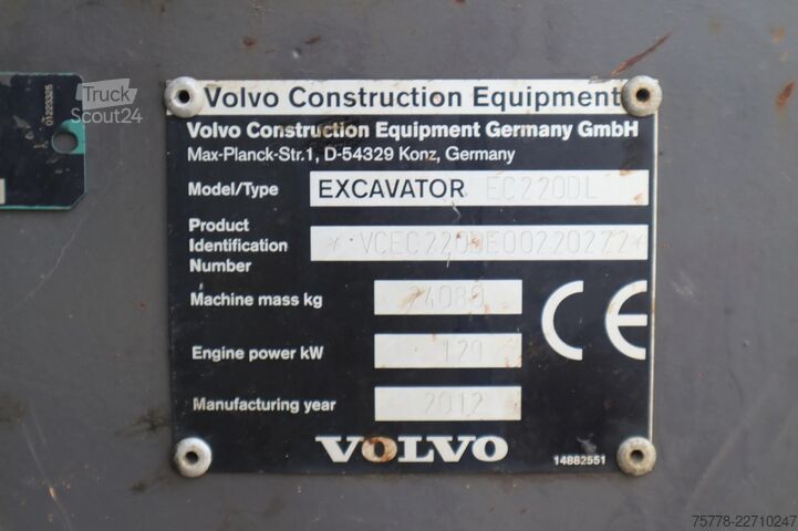Koparka gąsienicowa Volvo EC220D L | BUCKET | QUICK COUPLER | CENTRAL LUBE