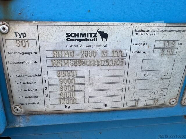  Schmitz Cargobull 3-Asser / Lift Axle / Kooiaap / NL Trailer