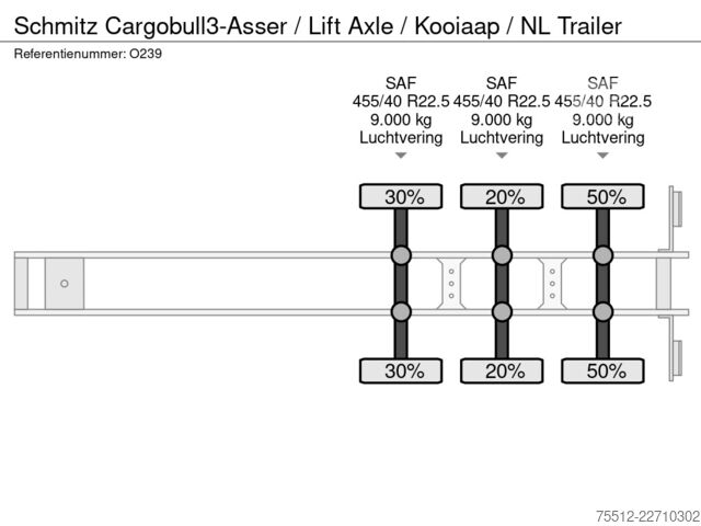  Schmitz Cargobull 3-Asser / Lift Axle / Kooiaap / NL Trailer