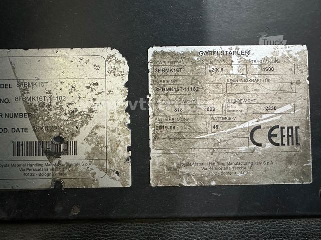 Front loader forklift TOYOTA Toyota 8FBMK 16T 48V