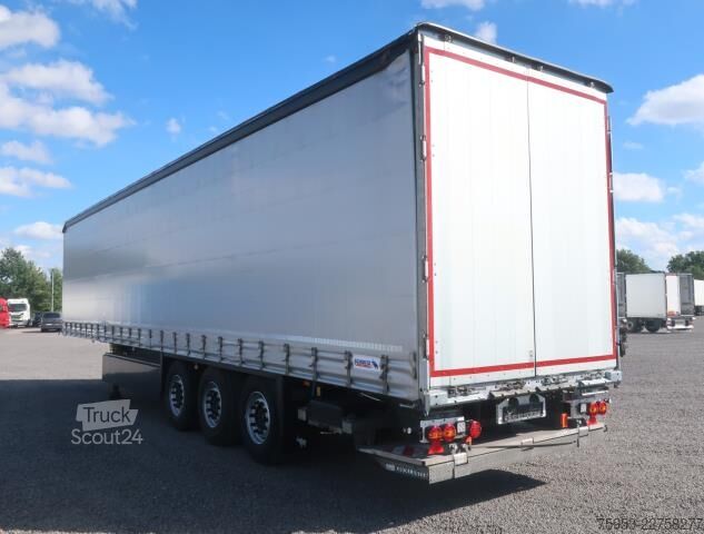 Open semitrailer with tarp Schmitz Cargobull SCS 24 Liftachse P-Kasten Getränke LBW