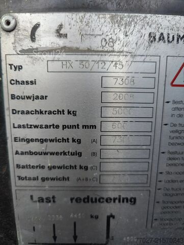 Empilhadeira lateral Baumann HX 50/12/45 5000 kg