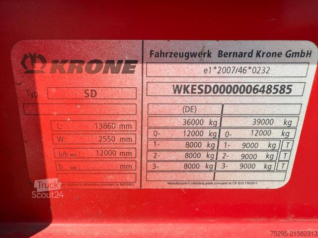Åben sættevogn med presenning Krone 3Achs MEGA Coil verbreiterbar Liftaxle TÜV04 26