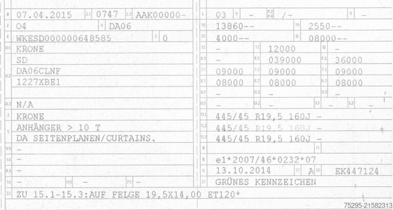 Åben sættevogn med presenning Krone 3Achs MEGA Coil verbreiterbar Liftaxle TÜV04 26