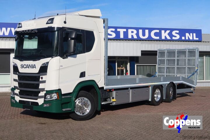 Autotransporter Scania R500 NGS Machine oprijwagen Stuur as.