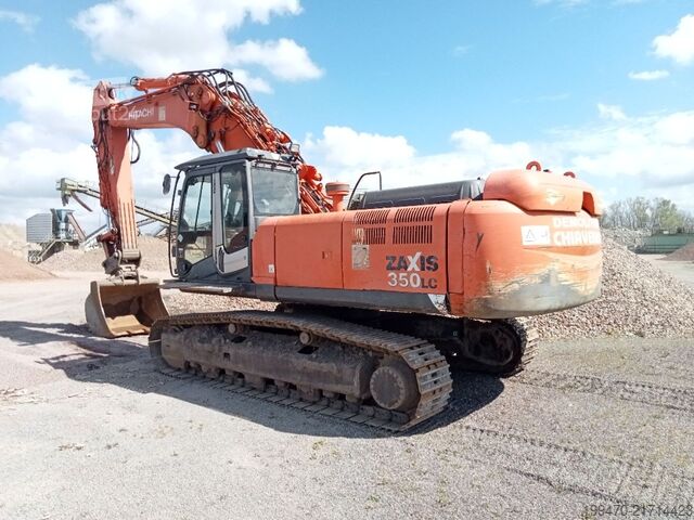 Sloopexcavator Hitachi ZX350LC-3 with standard earth boom and long-front boom