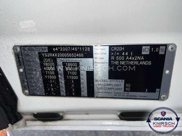 Вантажівка для небезпечних матеріалів SCANIA R500A4X2NA PTO ADR FL