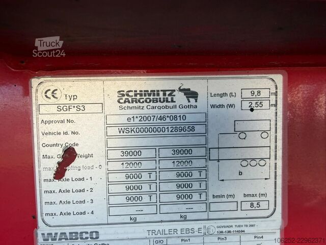 Damperli kamyon Schmitz Cargobull SGF*S3 THERMO / ISOLIERT - *COC* - STEEL TIPPER...