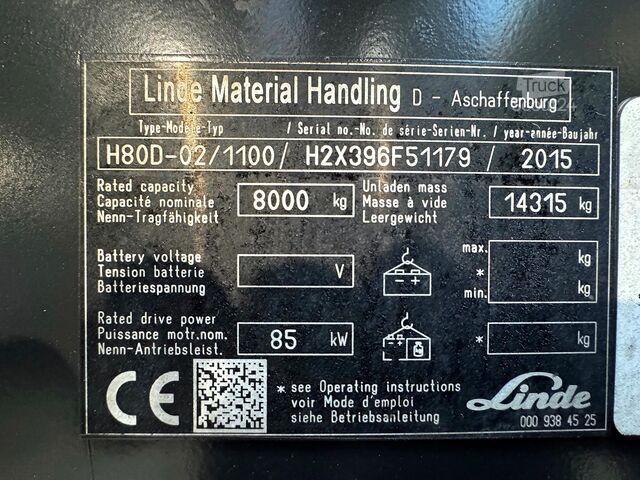 UVV 05/2027, 3° e 4° valvola, diesel, 12.091 h Linde H 80D-02/1100