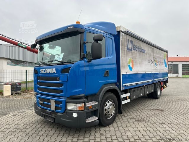 Tenteli düz yataklı kamyon SCANIA G 280 / LBW / Pritsche 7,3 m / 1 x Liege